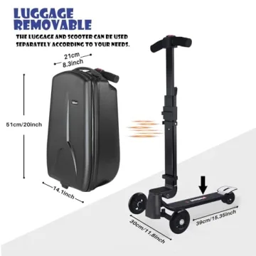 iubest Kids Scooter Luggage 4 in 1 Suitcase Carry On