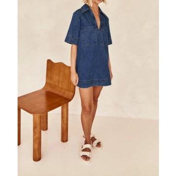 EZAPINE Women Denim Dress for Summer Events and Casual Wear
