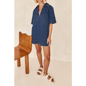 EZAPINE Women Denim Dress for Summer Events and Casual Wear