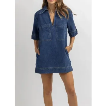 EZAPINE Women Denim Dress for Summer Events and Casual Wear