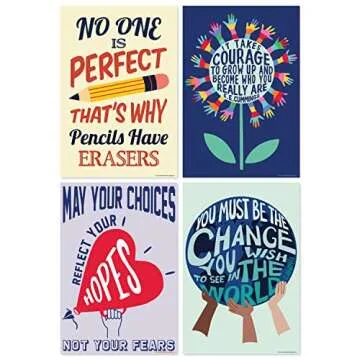 Sweetzer & Orange Growth Mindset Posters for Middle and High School Classroom Decorations – Set of 13 Motivational Wall Art Decor, Inspirational Artwork Quotes! 15 x 22” Large Poster Bundle