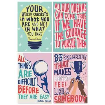 Sweetzer & Orange Growth Mindset Posters for Middle and High School Classroom Decorations – Set of 13 Motivational Wall Art Decor, Inspirational Artwork Quotes! 15 x 22” Large Poster Bundle