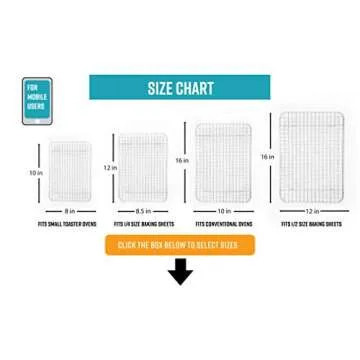 Goson Heavy Duty Stainless Stain Bakeware, Baking, Cooling, Oven Roasting, Broiler Rack, 8in by 10in, Cross Wire, Pack of 2, Compatible with Various Baking Sheets Oven Pans