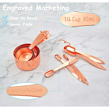 Stylish 10-Piece Copper Measuring Set for Home Cooking