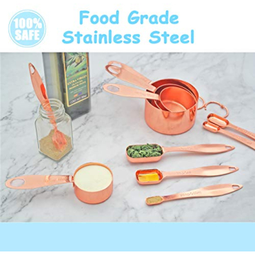 Stylish 10-Piece Copper Measuring Set for Home Cooking