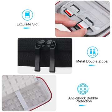 Lacdo Hard Carrying Case for Crucial X8 Portable Solid State Drives 1TB 2TB 4TB USB 3.2 External SSD Hard EVA Shockproof Storage Travel Bag, Black+Gray