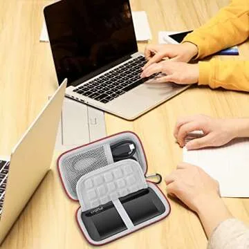 Lacdo Hard Carrying Case for Crucial X8 Portable Solid State Drives 1TB 2TB 4TB USB 3.2 External SSD Hard EVA Shockproof Storage Travel Bag, Black+Gray