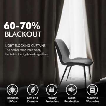 MIULEE Velvet Curtains Beige Elegant Grommet Curtains Thermal Insulated Soundproof Room Darkening Curtains/Drapes for Classical Living Room Bedroom Decor 52 x 84 Inch Set of 2