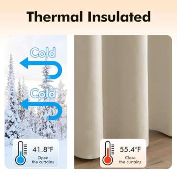 MIULEE Velvet Curtains Beige Elegant Grommet Curtains Thermal Insulated Soundproof Room Darkening Curtains/Drapes for Classical Living Room Bedroom Decor 52 x 84 Inch Set of 2