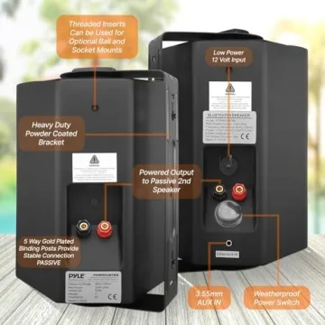 Pyle Waterproof Wall Mount Speaker System - Bluetooth