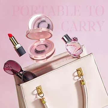 Buqikma Circle Eyelash Box with Mirror for Travel