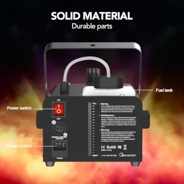 UPGREY 1200W Fog Machine with Integrated LED Lights