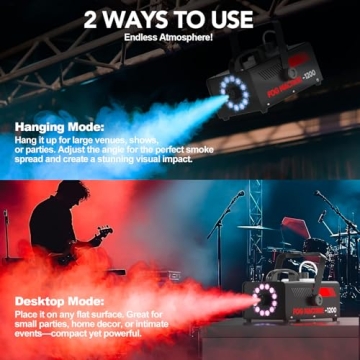 UPGREY 1200W Fog Machine with Integrated LED Lights