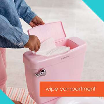 Summer Infant My Size Potty, Pink Realistic Potty Training Toilet Looks and Feels Like an Adult Toilet Easy to Empty and Clean, 1 Count (Pack of 1)