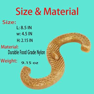 BETTEPROD Dog Chew Toys for Aggressive Chewers Large Breed, Bacon Flavor,Indestructible Dog Teething Chew Toys,Tough Bones for Large/Medium/Small Puppies,Interactive Tug-of-war Toy with Nylon