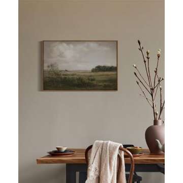 VIYYIEA Vintage Landscape Large Framed Wall Art, Nature Wilderness Scenery Paintings Decor Aesthetic...