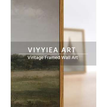 VIYYIEA Vintage Landscape Large Framed Wall Art, Nature Wilderness Scenery Paintings Decor Aesthetic, 20x30 Inch Canvas Print Artwork, Retro Farm Landscape Wall Pictures for Bedroom Living Room
