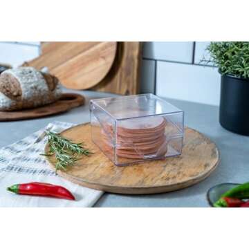 Pikanty Mini Deli Keeper | Food Storage Container with Hinged Lid | Small Cold Cuts and Cheese Organizer for Refrigerator | Dishwasher Safe | Made in USA