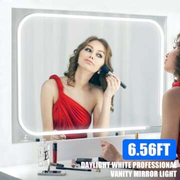 MY BEAUTY LIGHT LED Vanity Lights Strip for Mirror, 6000K Bright Daylight White Vanity Mirror Lights...