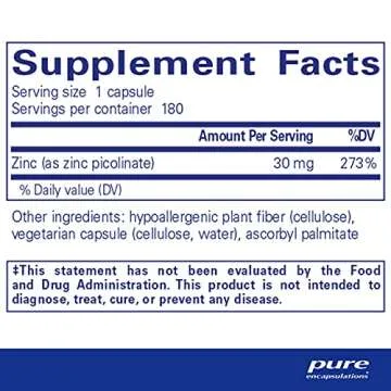 Pure Encapsulations Zinc 30 mg - Supplement for Immune System Support, Growth and Development, and W...