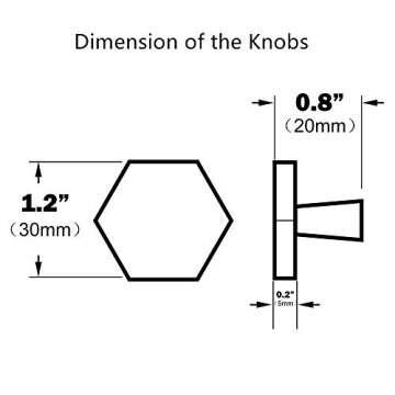 Tokatuker Brushed Brass Hexagon Knobs - 6-Pack Premium Cabinet Handles