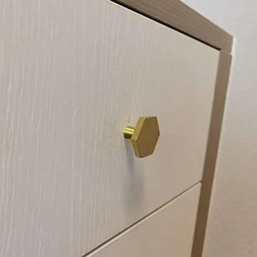Brushed Brass Hexagon Knobs - Elegant Furniture Hardware