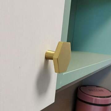 Brushed Brass Hexagon Knobs - Elegant Furniture Hardware