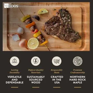 John Boos Block Professional Reversible Cutting Board w/Juice Groove, 18"x12"x1.5", Maple