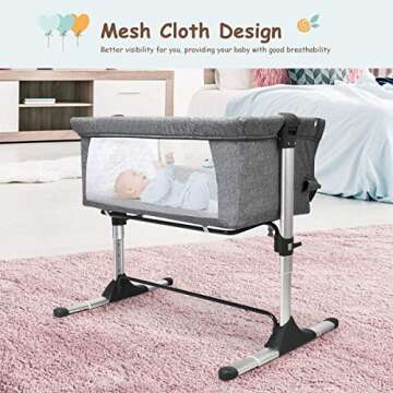 BABY JOY Baby Bedside Crib for Safe Sleep Anywhere
