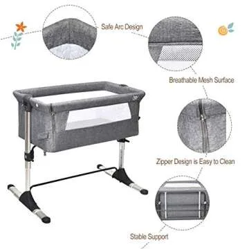 BABY JOY Baby Bedside Crib for Safe Sleep Anywhere