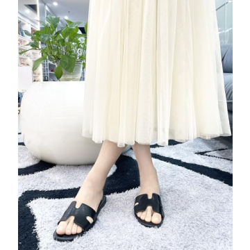 Womens Flat Sandals Comfortable Anti-Slip Slide Sandals