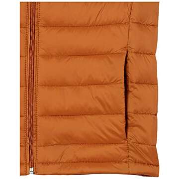 Amazon Essentials Toddler Boys' Lightweight Water-Resistant Packable Puffer Vest, Light Brown, 2T