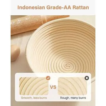 Kootek Banneton Bread Proofing Basket Set for Artisan Baking