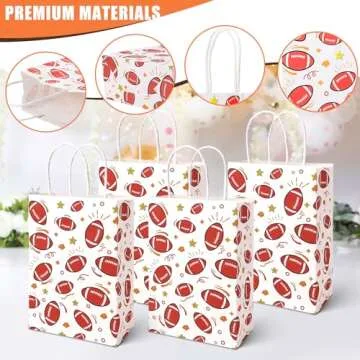 Shindel 16PCS Football Gift Bags, Paper Bags with Handles Football Goodie Bags Super Bowl Party Favo...