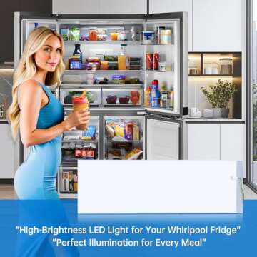 W11048980 Refrigerator LED Light Assembly for Whirlpool & Kitchen-Aid Appliances - Easy Install, Dur...
