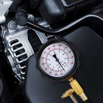 BETOOLL 0-140PSI Fuel Injector Injection Pump Pressure Tester Gauge Kit Car Tools (Master)