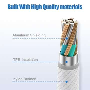 USB C to C Charging Cable 10ft, 60W Fast Type C to C Charger Cord Long for Apple iPhone 16/16 Pro Max/15 Plus/15 Pro Max, MacBook Pro 2021/2020/2019/2018,iPad 12.9/11 inch/Mini/Air 5/4,Samsung Galaxy