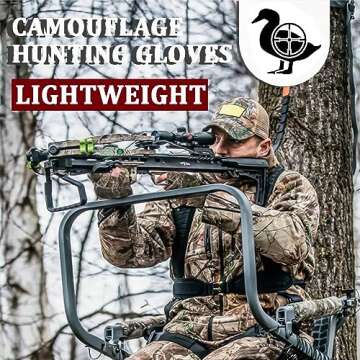 Camo Hunting Gloves Fingerless Turkey Hunting Glove Lightweight Anti-Slip Fishing Gloves Outdoor Hun...