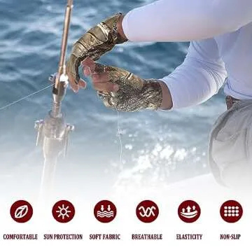 Camo Hunting Gloves Fingerless Turkey Hunting Glove Lightweight Anti-Slip Fishing Gloves Outdoor Hunting Camouflage Gear Archery Accessories for Men Women