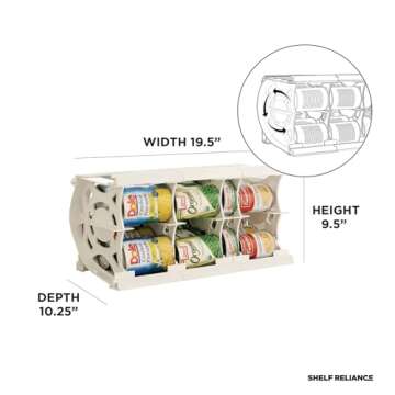 Shelf Reliance Can Organizer, Pantry Storage Rack, Canned Food and Goods, 20 Cans