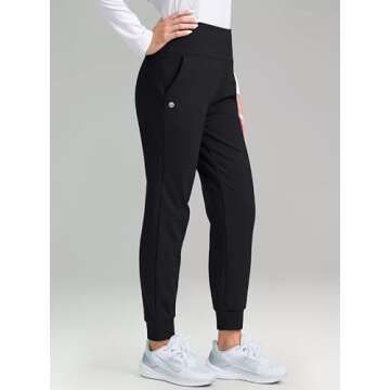 G Gradual Women's Fleece Lined Joggers High Waisted Water Resistant Thermal Hiking Pants Cold Weathe...
