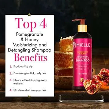 Mielle Organics Pomegranate & Honey Leave-In Conditioner for Thick, Curly Type 4 Hair, Moisturizing Curl Primer, and Detangler, Prevents Frizz, for Damaged Hair, Easy to Apply
