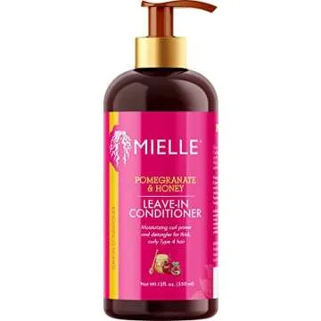 Mielle Organics Pomegranate & Honey Leave-In Conditioner for Thick, Curly Type 4 Hair, Moisturizing Curl Primer, and Detangler, Prevents Frizz, for Damaged Hair, Easy to Apply
