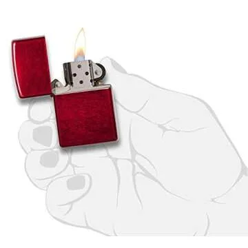 Zippo Candy Apple Red Lighter - Lifetime Guarantee & Windproof