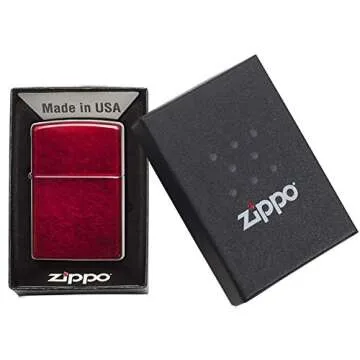 Zippo Candy Apple Red Lighter - Lifetime Guarantee & Windproof