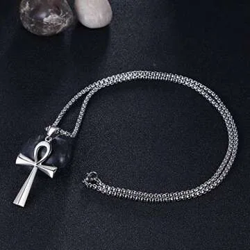 Rehoboth Stainless Steel Ankh Cross Pendant Necklace