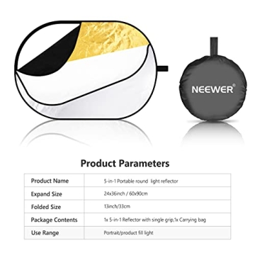 Neewer Portable 5 in 1 Photography Reflector Kit