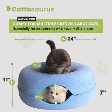 CATTASAURUS Large Cat Cave for Multiple Cats - Comfy