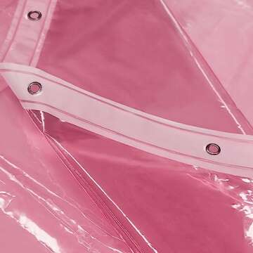 Shower Curtain Liner - Premium Clear Pink PEVA Shower Liner with 3 Magnets and Metal Grommets, Waterproof Lightweight Plastic Standard Size Bathroom Curtains - Translucent Pink