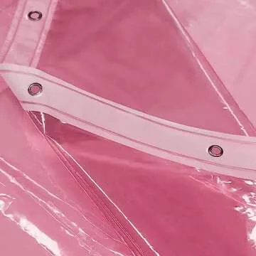 Shower Curtain Liner - Premium Clear Pink PEVA Shower Liner with 3 Magnets and Metal Grommets, Waterproof Lightweight Plastic Standard Size Bathroom Curtains - Translucent Pink